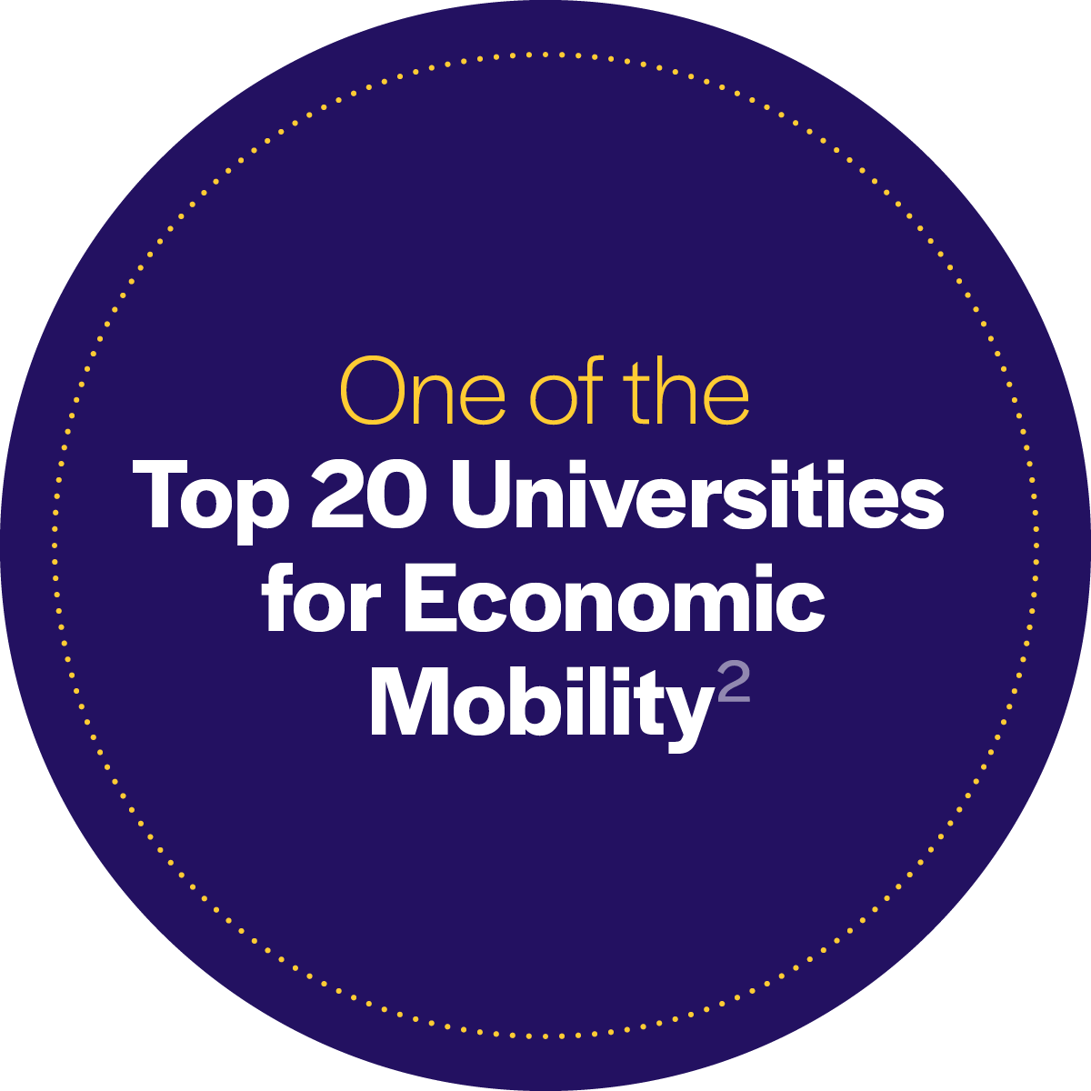 One of the Top 20 Universities for Economic Mobility