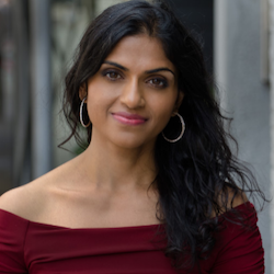 Saru Jayaraman - woman with long, dark hair